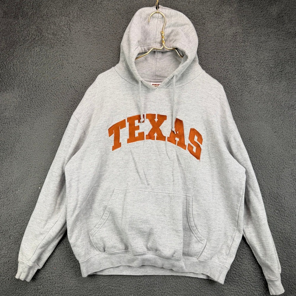 Red Oak Texas Longhorns Hoodie Mens XL Gray Orange Pullover Sweatshirt